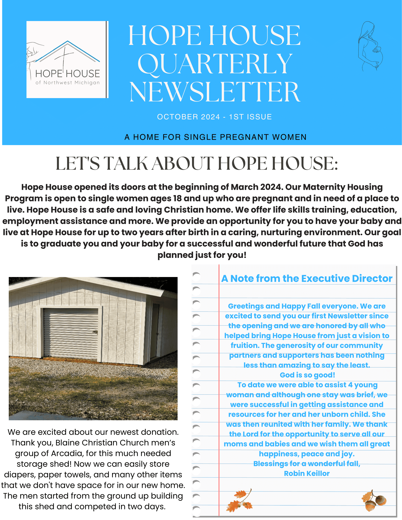 Current Hope House Newsletter