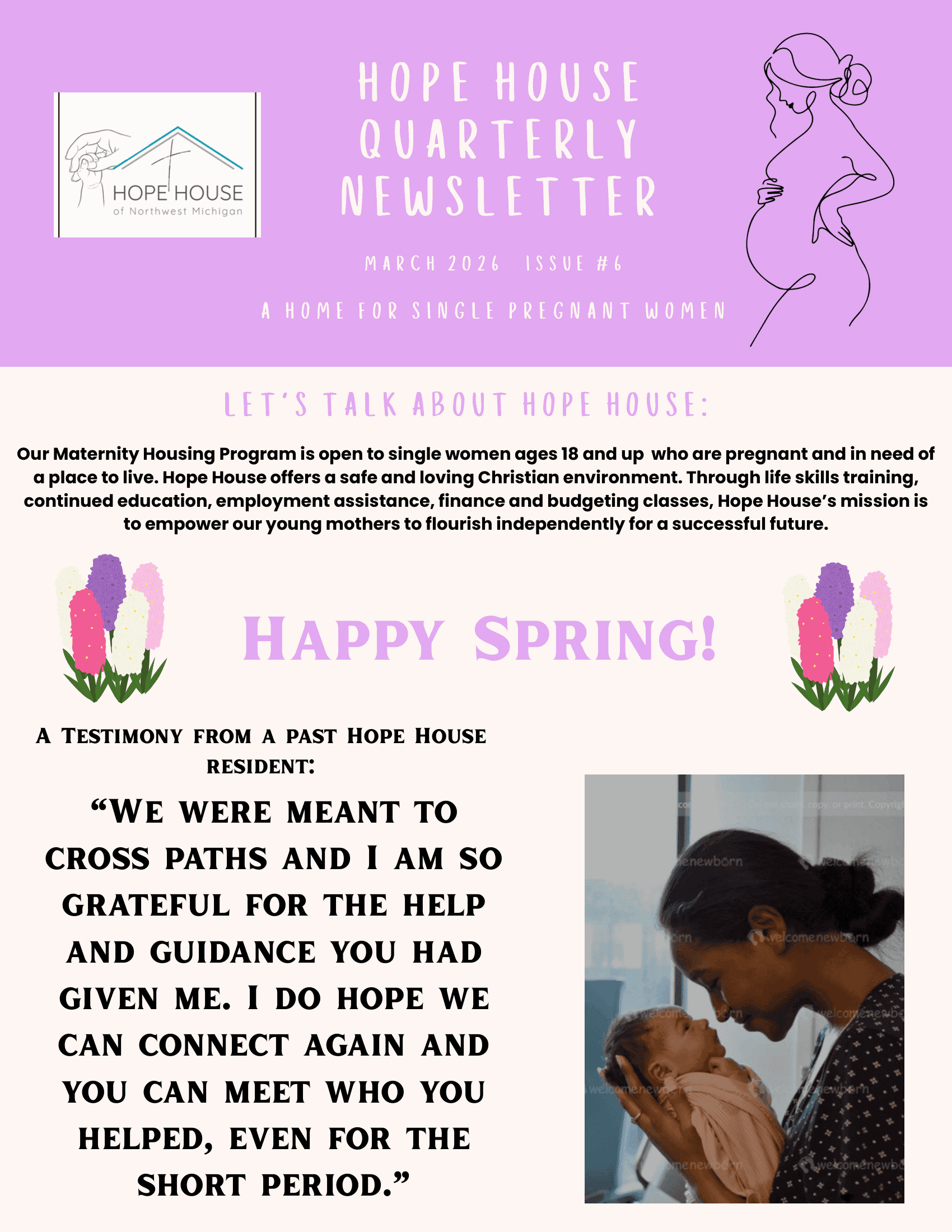 Current Hope House Newsletter